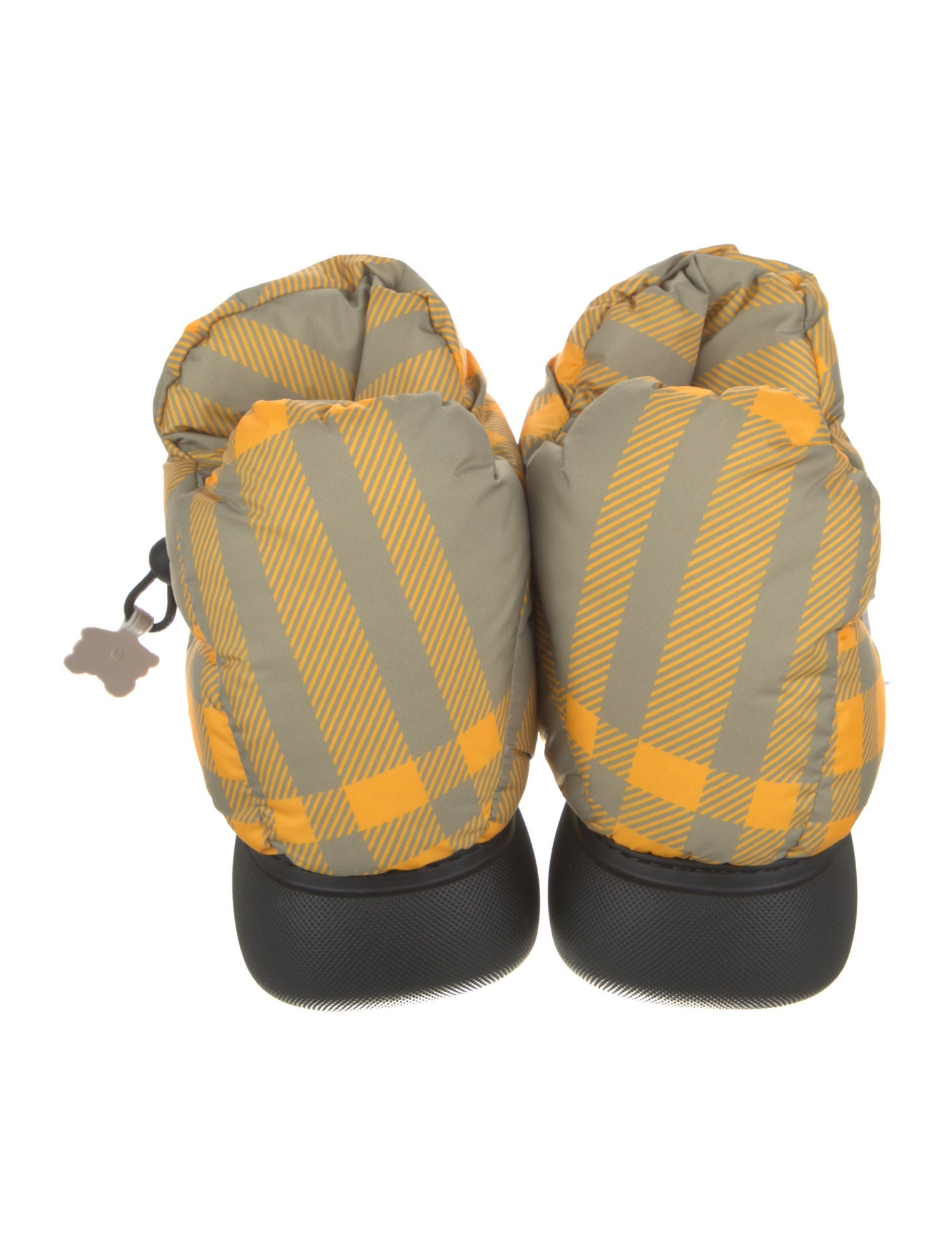 Burberry Nylon Plaid Print Boots